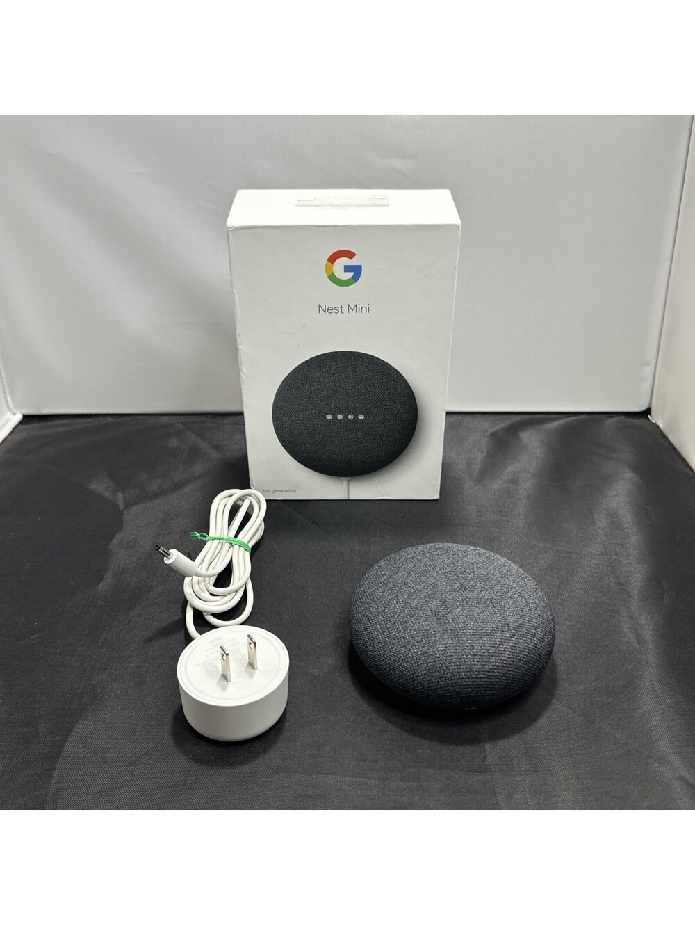 Google Nest Mini (2nd Gen) Smart Speaker Charcoal - Tested With Power Cord H2C